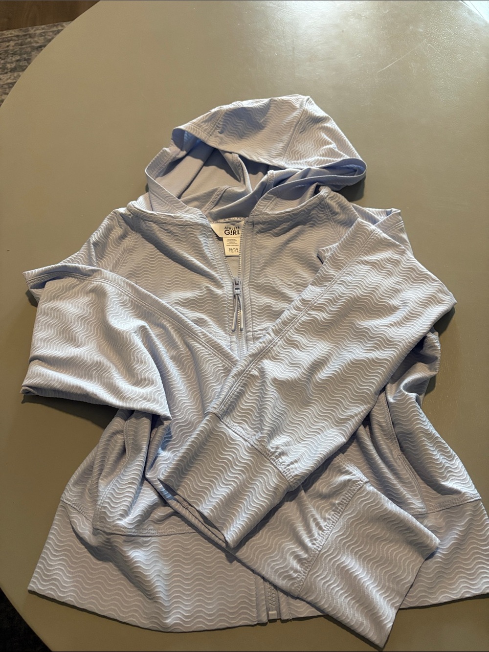 Athleta Girl Light Blue Hooded Zip Jacket